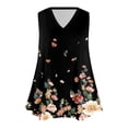 thumbnail image 2 of Playeras,Blusas y Tops,Ropa para Mujer Tank Top Mujeres Camiseta sin mangas de cuello redondo sin mangas suelta informal con estampado de moda de verano para mujer (Black, XXL), 2 of 5