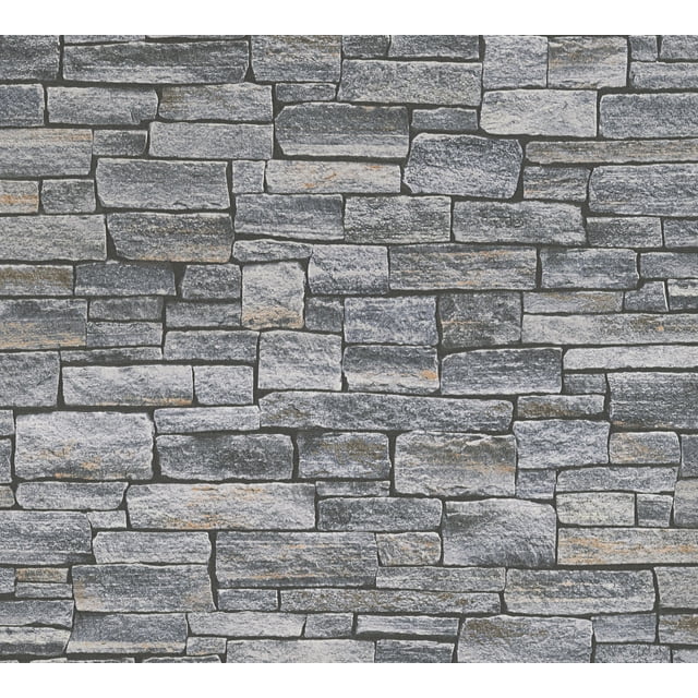 Best OF Wood'n Stone - Rouleau de Papier Peint Gris Brique en Bois Moderne