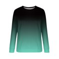 thumbnail image 4 of Up to 40% off fashion Clearance Women St. Patrick's Day Sweatshirts Gifts Ohufall Women's Tops Gradient Print Long Sleeves Pullover Crewneck Sweatshirt Casual Loose Sweatshirt, 4 of 5