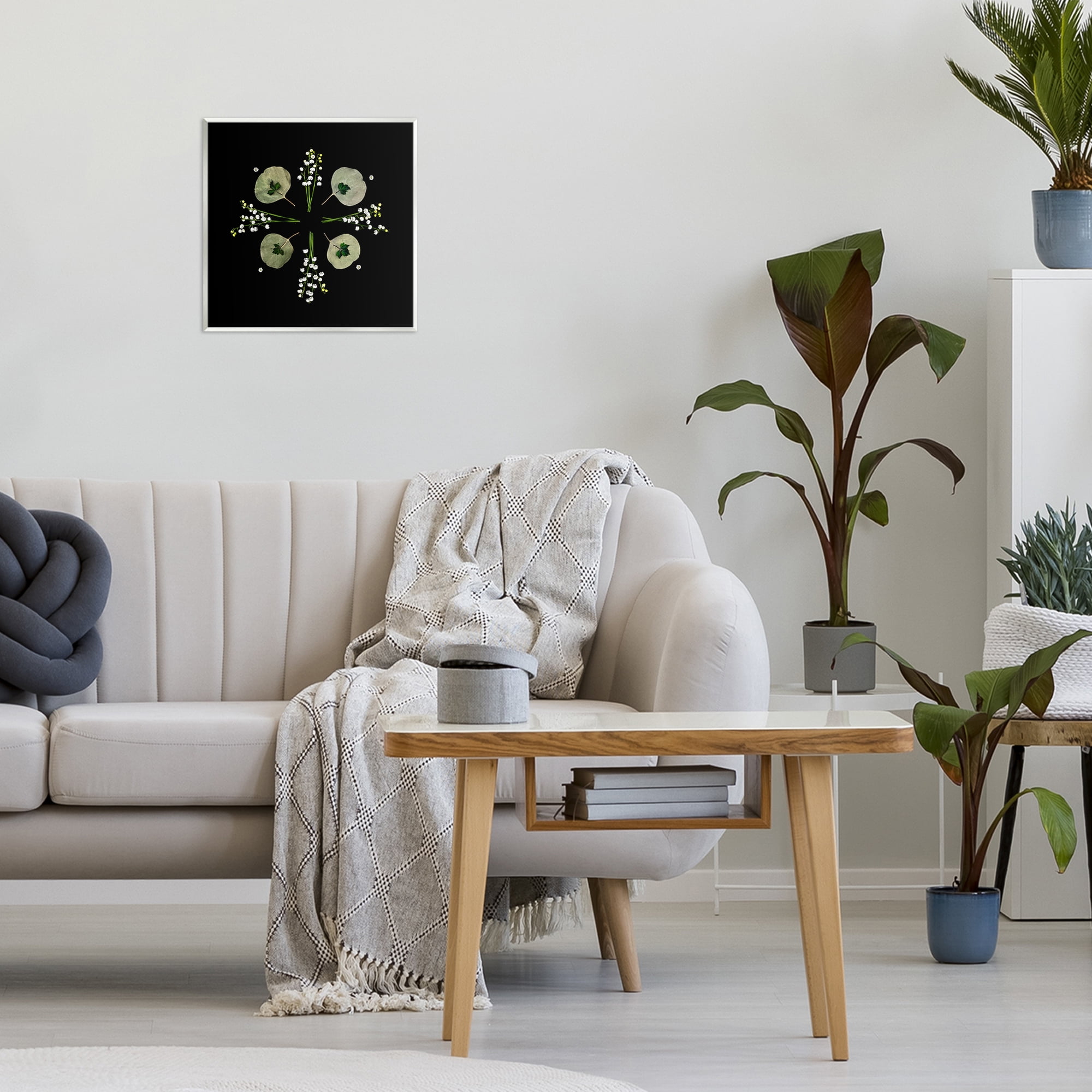 Stupell Industries Leaves & Wildflowers on Black Wall Plaque Art, design by Beth Adoette