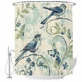 thumbnail image 2 of Vintage Floral Bird Waterproof Fabric Shower Curtain,Retro Summer Botanical Waterproof Fabric Shower Curtain for Bathroom Curtains Bathtubs Hotel Washable Shower Curtains with 12 Hooks Standard 60x72, 2 of 8