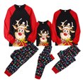 thumbnail image 1 of Pijamas Para Familia Navidad Manga Larga Ciervo Estampado Raglan Tops + Pantalones XBTCLXEBCO Mujer Rojo Negro:L, 1 of 5