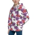 thumbnail image 2 of KLL Unisex Kids Boys Girls Hooded Pocket Pullover Hoodies-Peonies, 2 of 5