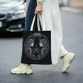 thumbnail image 6 of YFYANG Reusable Cotton Canvas Tote Shopping Bag, Gemini Pattern Washable Portable Grocery Bag for Daily Travel, 6 of 8