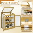 thumbnail image 2 of DSstyles Cold Frame Greenhouse, Mini Wooden Greenhouse Raised Flower Planter Shelf With Transparent Doors And 2 Tier Shelves, Small Greenhouse For Indoor Outdoor Garden Yard, 2 of 7