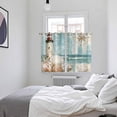 thumbnail image 4 of Coastal Nautical Kitchen Curtains 63 Inch Length, Summer Beach Wave Starfish Shell Grommet Top Bedroom Living Room Curtains, Light Filtering Cafe Curtain Drapes 2 Panels Set 104''x63'', 4 of 9
