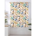 thumbnail image 2 of Sheer Curtains 72 Inches Long, Colorful Eucalyptus Leaves Semi Sheer Curtains Light Filtering Window Treatment, Watercolor Botanical Modern Art Privacy Voile Drapes for Living Room 52x72 Inch, 2 of 7