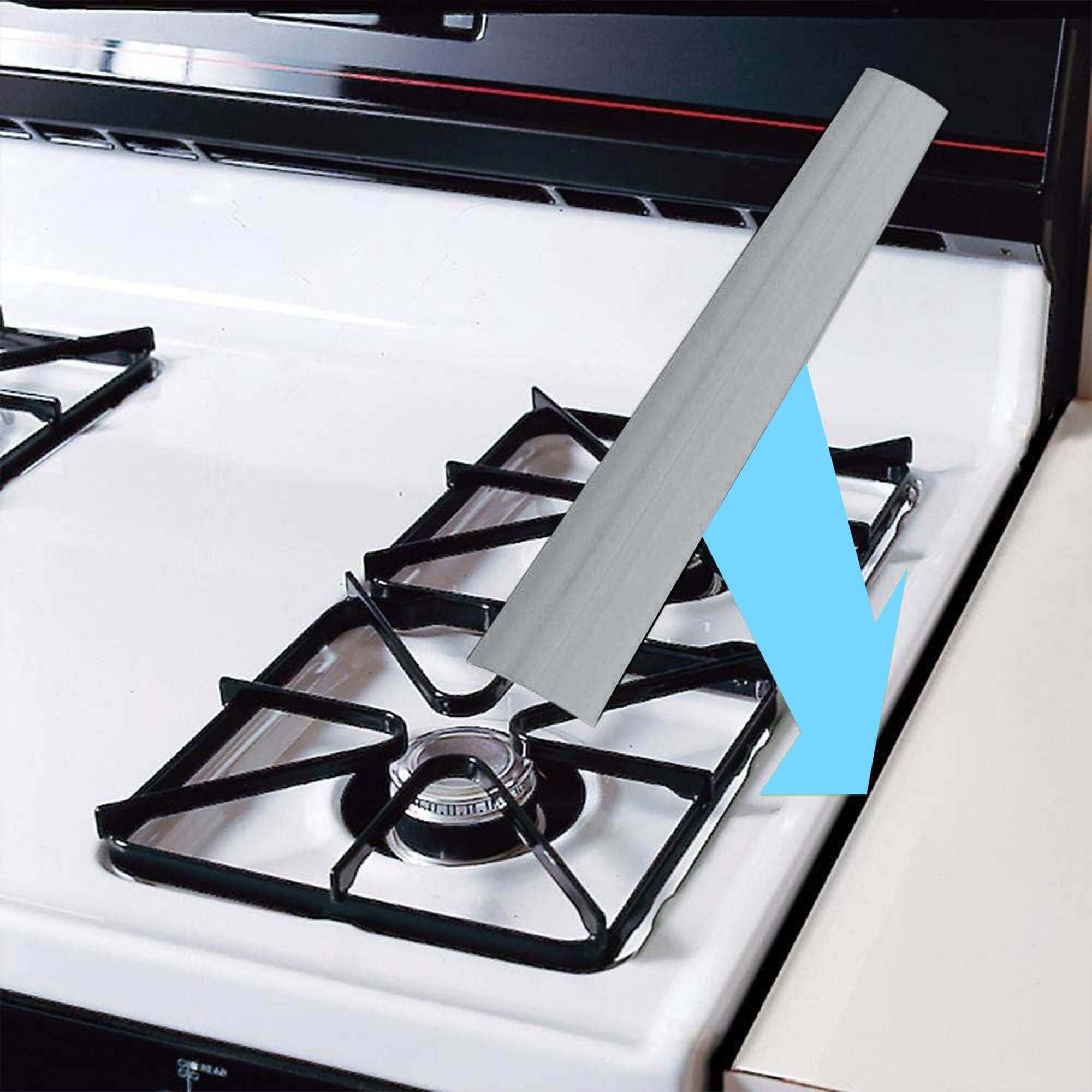 Hengbo 2 Pack Silicone Stove Seam Covers 25inch Cooktop Seal Covers Kitchen Heat Resistant Stove Seam Filler Seal Countertop Oven Stove Washer Washer Dryer Leak Between Grey
