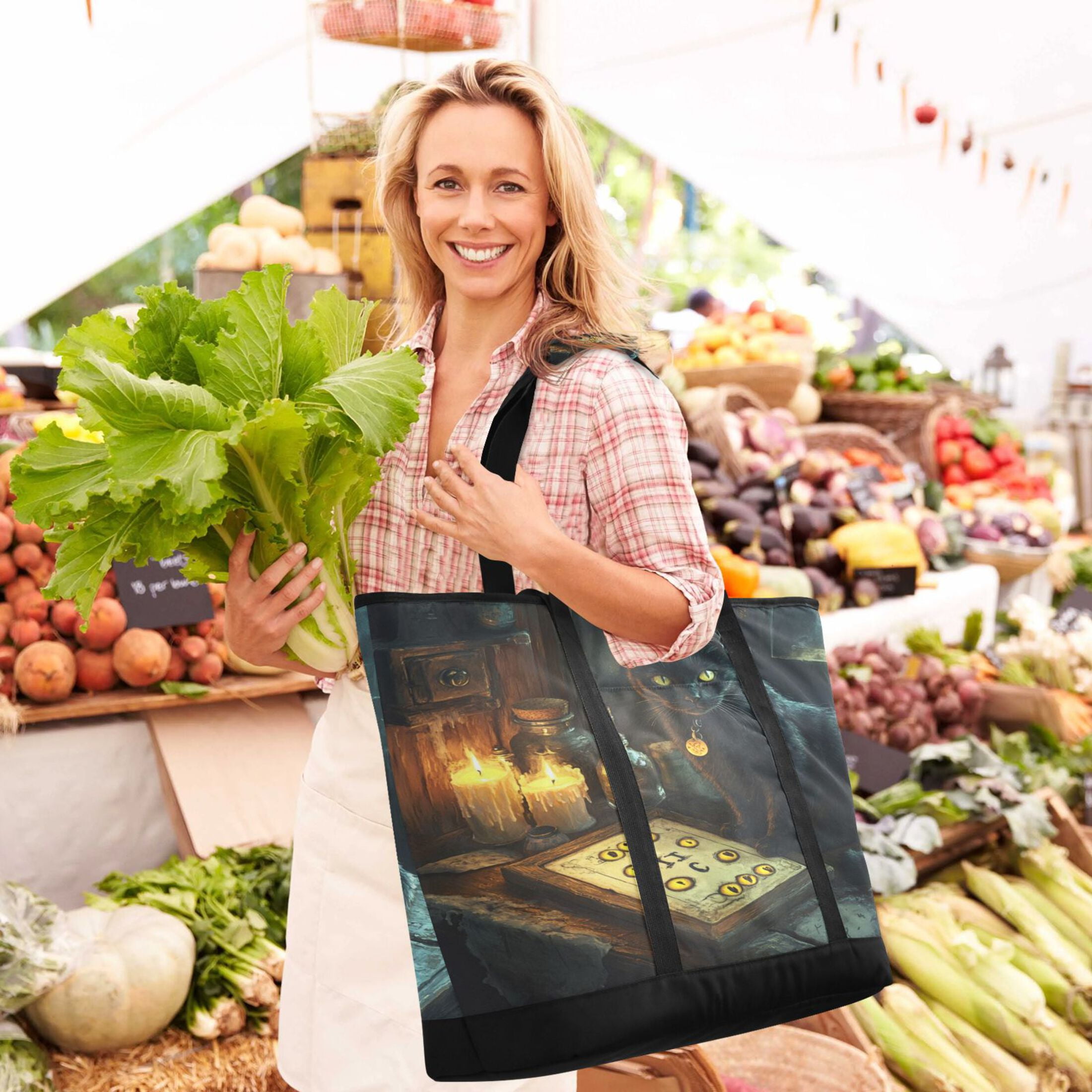 Large Hand-held Ice Pack Picnic Bag Insulation and Refrigeration Suitable for Shopping Picnics and Camping Dark Cat