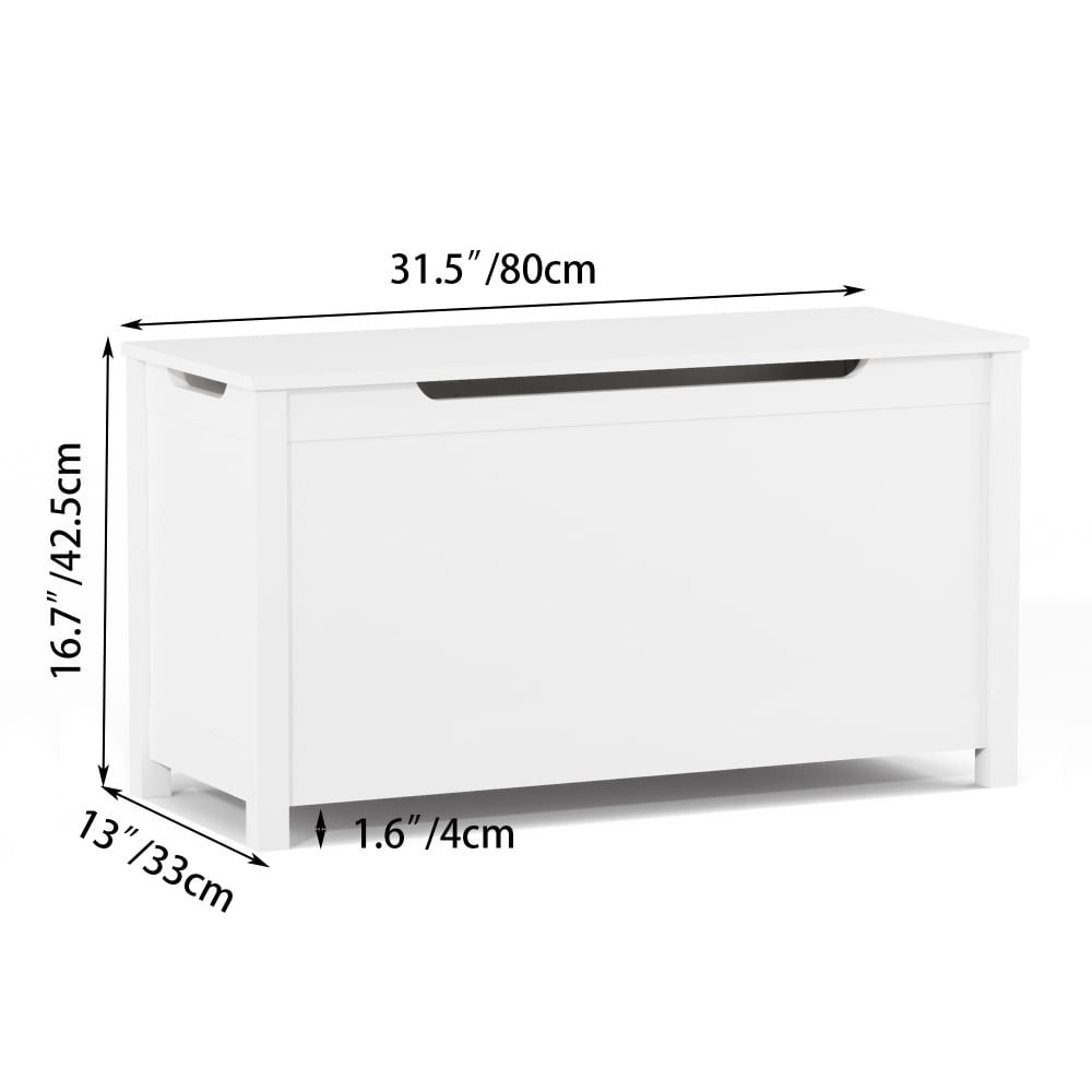 Kids Wooden Toy Chest, 2 In 1 Large Toy Storage Truck Bench with Flip-Top Lid, 2 Safety Hinges & Groove Handle, Toddler Big Toy Box for Playroom & Bedroom, Gift for Boys Girls Age 3+ (White)