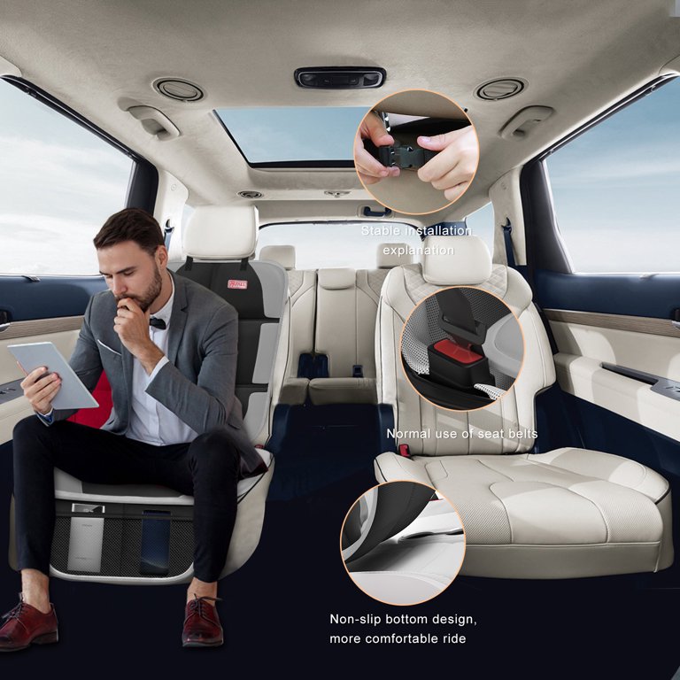 Protecteur Siège Auto Lot De 2 - Antidérapant Imperméable Avec Poches Rangement - Noir