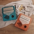 thumbnail image 2 of Piano de pulgar acústico de madera de tamaño compacto de 17 teclas Kalimba Mbira Hollow-out, 2 of 6