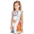 thumbnail image 1 of Balery Gnome Camping Camisón de princesa para niñas, pijama de algodón con mangas abullonadas, suave y bonito.-X-Large, 1 of 6