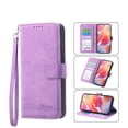 thumbnail image 1 of Funda Tipo Billetera para Xiaomi Redmi Note 14 4G Carcasa Abatible con Porta Tarjetas, Bolsillo para Efectivo, Soporte Ajustable, Cierre Magnético y Correa de Muñeca Morado, 1 of 6
