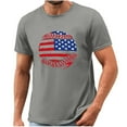 thumbnail image 5 of HOMADLES Men Flag Graphic Tee Independence Day Crewneck Muscle Stretch T Shirt Short Sleeve Gray XL, 5 of 5