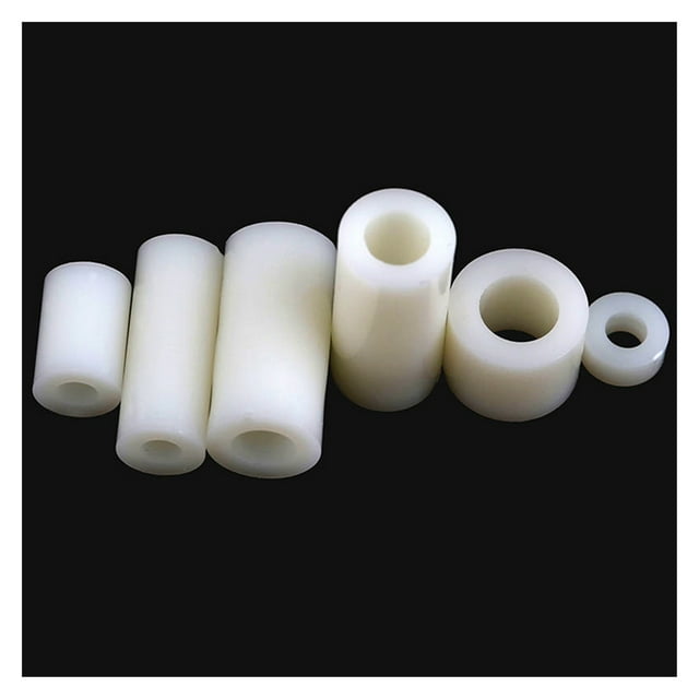 50Pcs M5 White Nylon Non-Threaded Spacer ABS Round Hollow Standoff Round Washer OD9mm PCB Board Screw Bolt ,Strong Fixing Force