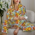 thumbnail image 6 of Pofeuu cute animals Print Womens Pajamas Set Long Sleeve Sleepwear Button Down Nightwear Soft Pj Lounge Sets Button Down Pajamas Women-Medium, 6 of 7