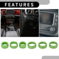 thumbnail image 3 of Unique Bargains AC Headlight Media Switch Knob Cover Interior Trim for Jeep Wrangler 18-23 Aluminum Alloy Green 6 Pcs, 3 of 6