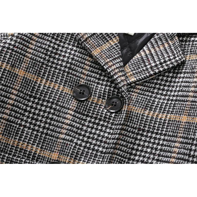 MPWEGNP Toddler Elegant Boys Trench Coat Girls Coat Plaid Double Jacket Notched Wool Coat Kids Collar Baby Boys Coat jacket Big Kids Coats Boys Baby
