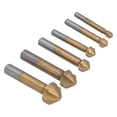 thumbnail image 3 of Ccdes 90 Degré Fraise Bit, 6pcs Fraise Bit Titane Placage 90 Degré HSS Chanfreinage Fin Fraise Bit, Chanfrein Fin Fraise Bite, 3 of 8