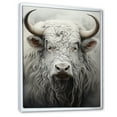 thumbnail image 2 of Designart "Minimalistic Grey Yak Art" Yaks Floater Framed Canvas Art Print, 2 of 5