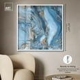 thumbnail image 5 of River Gold Shadowbox Print Blue Abstract Art by Art Remedy, White Frame, 40 x 40, 5 of 7
