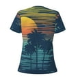 thumbnail image 4 of Naloa Palm Trees Print T-Shirts Short Sleeve V Neck Tees for Women Fashion Tops Trendy Lightweight Soft Casual Summer Outfits Clothes, 4 of 5