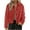 Red, variant on Coorders Women's Faux Suede Cropped Jacket, Women's Casual Lightweight Bottom Down Suede Jackets Coats ,Women's Plus Red,Size M