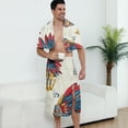 thumbnail image 6 of Colevkie Men's 2 Pcs Bath Wrap Set Bath Skirt & Bath Towel Polyester Adjustable Quick Drying Soft for Home Hotel Beach Sauna Printed Feathers Pattern, 6 of 7