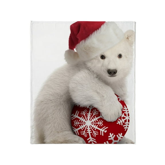 CafePress - Polar Bear Cub Christmas Throw Blanket - Soft Fleece Throw Blanket, 50"x60" for All Ages