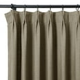 thumbnail image 3 of TWOPAGES 52 W X 96 L Inch Drapery Pinch Pleated Top Room Darkening Curtain Soft Linen Textured Drape for Bedroom, 1 Panel, Taupe Grey, 3 of 6