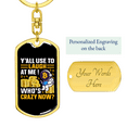 thumbnail image 3 of Qui Est Fou Maintenant Crypto Acier Inoxydable Ou 18k or Premium Pivotant Chien Tag Porte-Clés, 3 of 8