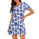 thumbnail image 1 of Easygdp Blue Vases Camisón de manga corta para mujer, informal, estampado, 1 of 6