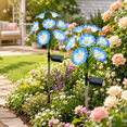 thumbnail image 3 of Rirool Solar Flower Lights Outdoor 2 Pack, Blue LED Garden Lights with 8 Lighting Modes, IP65 Waterproof Solar Garden Stake Lights Auto On/Off for Yard Patio Lawn Decoration, 3 of 8