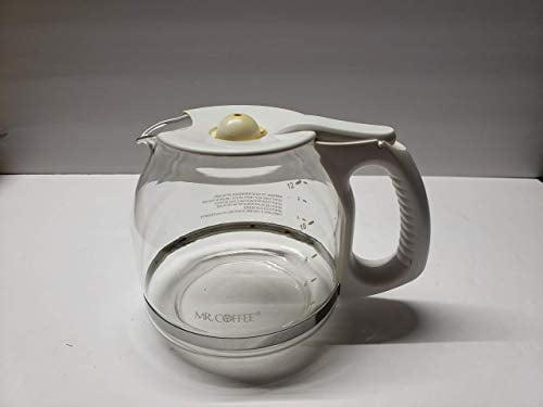12-Cup Glass Carafe, White For Coffee 