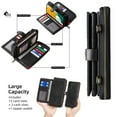 thumbnail image 4 of Dteck Wallet Case for Samsung Galaxy A15 5G, Galaxy A15 Wallet Case Crossbody Strap for Women Men, Durable PU Leather Zipper Card Holder Magnetic Detachable Phone Cover for Galaxy A15 5G/4G,Black, 4 of 8