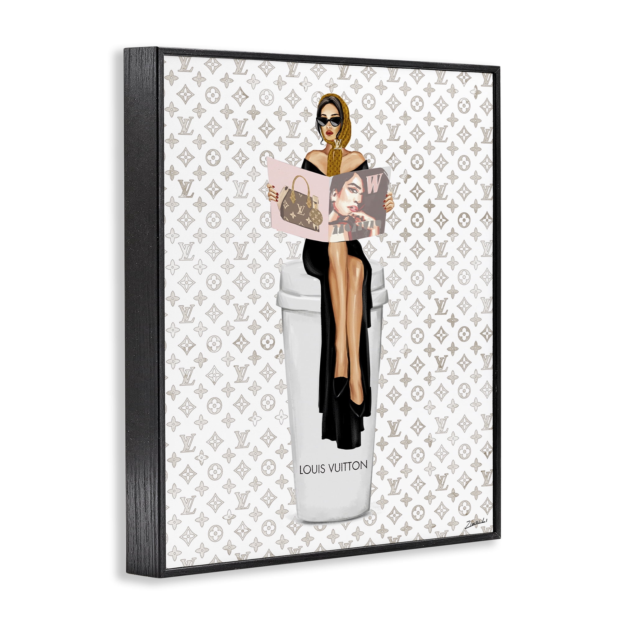 Stupell Industries High Fashion Woman Beauty & Fashion Painting Black Framed Art Print Wall Art, 11 x 14