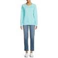 thumbnail image 2 of Time & Tru Women's Raglan Fleece Crewneck Sweatshirt, 2 of 5