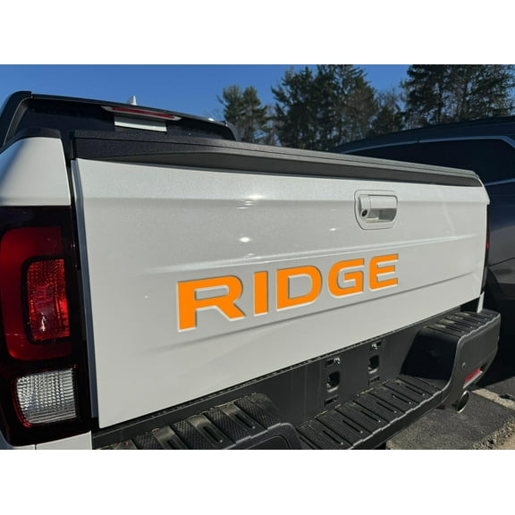 Infinite SPLY Tailgate Letters Inserts Compatible with 2024 2025 Honda Ridgeline 1/16" ABS Plastic with Adhesive- Orange