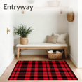 thumbnail image 3 of ODIKA 6'x9' Machine Washable Non-Slip Area Rug, Tartan Inspired Grid with Seasonal Color Palette High Traffic Rug with Pad, Red, 615863, 3 of 8