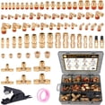 thumbnail image 1 of 76 Pcs Brass DOT Air Line Fittings Kit Push Lock Air Fittings Push to Connect Fittings NPT Thread & Quick Connect Air Hose Fittings for DOT Air Line Air Hose Pneumatic Tubing, 1 of 8
