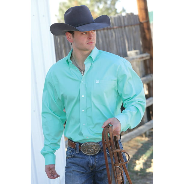 Cinch Classic Cowboy Collection Men's Sz M Pearl Snap Shirt Brown Blue LS