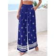 thumbnail image 4 of PRETTYGARDEN Women's Wide Leg Palazzo Pants Summer Boho Floral Trousers Spring Flowy Beach Vacation Clothes Resort Wear, 4 of 10