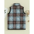 thumbnail image 4 of Wassery Kids Boys Girls Fall Vest Jacket 3T 4T 5T 6T 7T 8T 9T Big Boys Girls Sleeveless Stand Collar Plaid  Waistcoat Autumn Warm Tank Coat for Children Boys Girls, 4 of 9