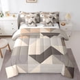 thumbnail image 1 of Erosebridal Patchwork Geometric Triangle Bedding Sets,Obstract Geometry Art Comforter Sets with Sheets,Gradient Brown Bed in a Bag Queen Size,Microfiber Bedroom Decoration Reversible,7-Piece, 1 of 6