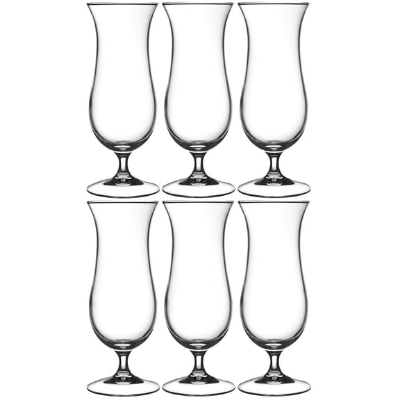 Patzino Premium European Fully Tempered Shock & Chip Resistant Ultra Clear Glass Set (Hurricane 15.75 oz / 6 Piece Set)