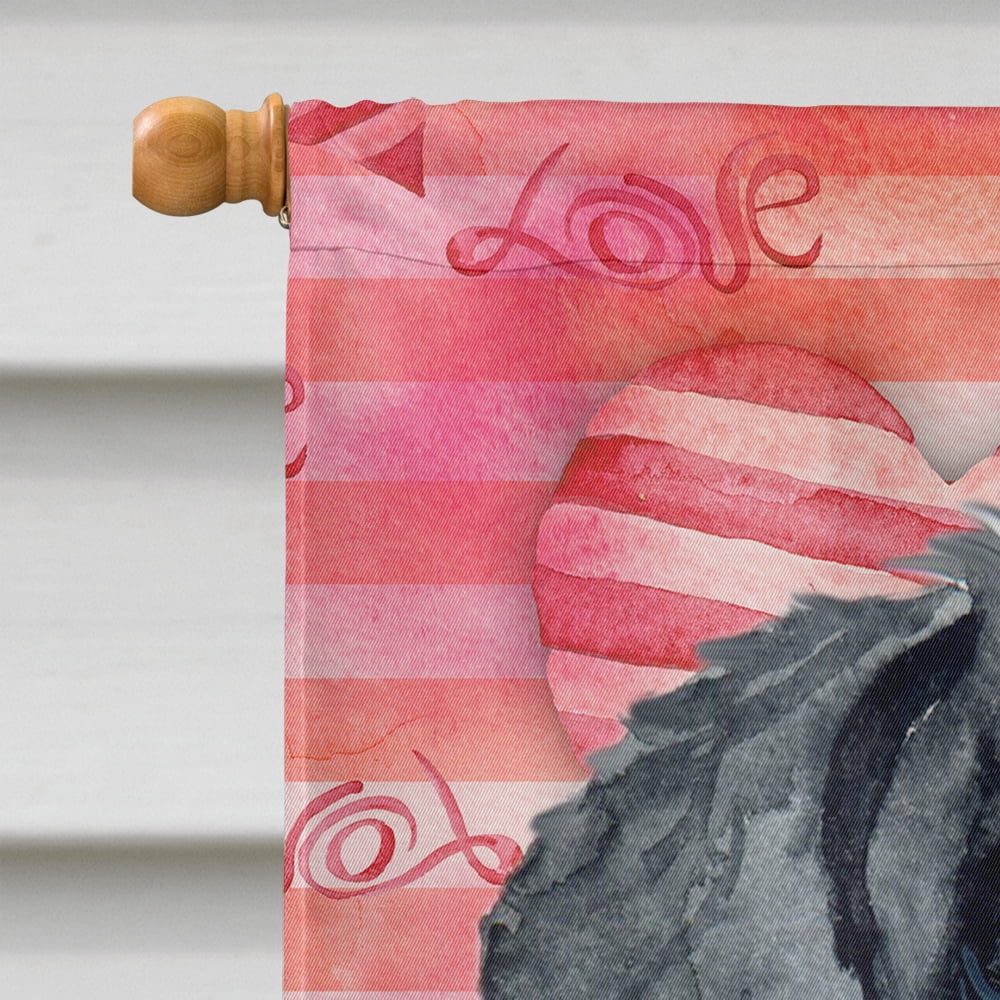 Carolines Treasures BB9747CHF Giant Schnauzer Love Flag Canvas House Size  Large multicolor