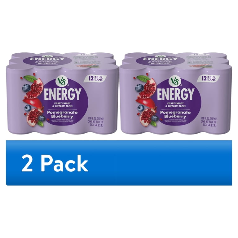 V8 Energy Pomegranate Blueberry, 8 fl oz Cans, 24 Pack (2 Pack Bundle) photo 1