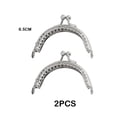 thumbnail image 2 of Injueey 2 piezas patrones exquisitos marco de monedero de Metal cierre de broche de beso fácil de resistente y duradero maravilloso Artesanía plata 6.5 ​​CM, 2 of 6