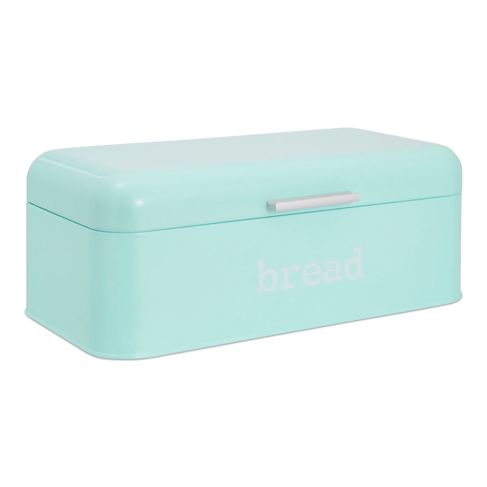 Mint Green Bread Box for Kitchen Countertop, Stainless Steel, Fits 2